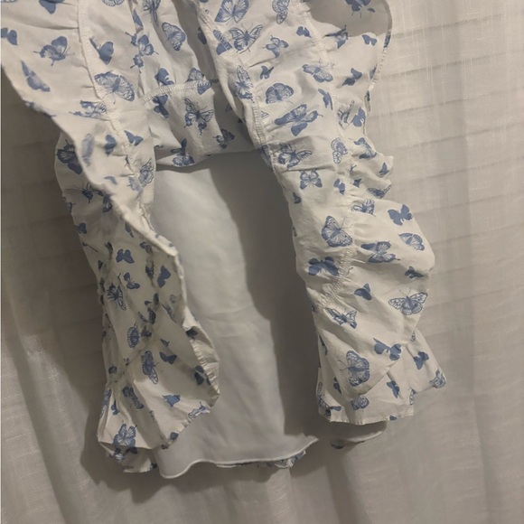 B. Smart Blue Butterfly Print Tiered Mini Dress - Picture 5 of 5